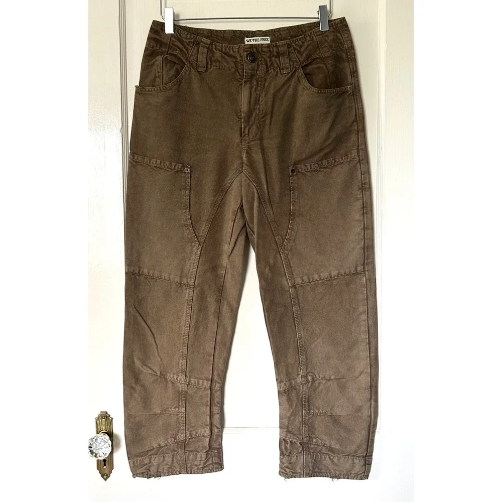 Free People Supersonic Slim Pant Breen 10 Workwear Utility Cargo Spring Y2K‎